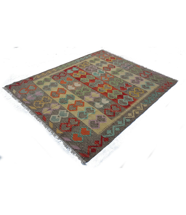 Handgewebte Orientalisch Wolle Kelim Teppich 197x157 cm