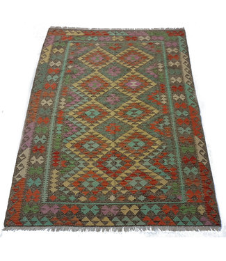 Hand Woven Afghan Wool Kilim Area Rug 242x170 cm