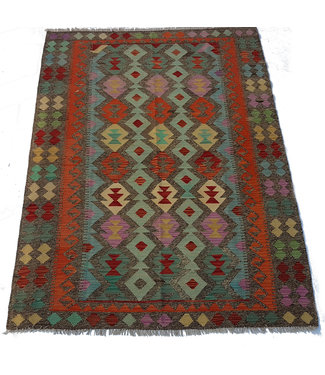 Hand Woven Afghan Wool Kilim Area Rug 239x169 cm