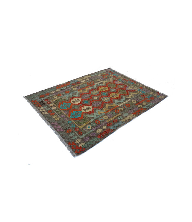 Handgewebte Orientalisch Wolle Kelim Teppich 205x152 cm