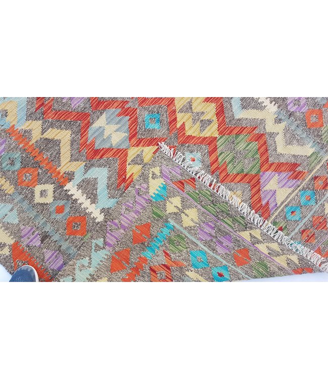 Handgemaakt Oosters Kelim Wol Vloerkleed 205x152 cm