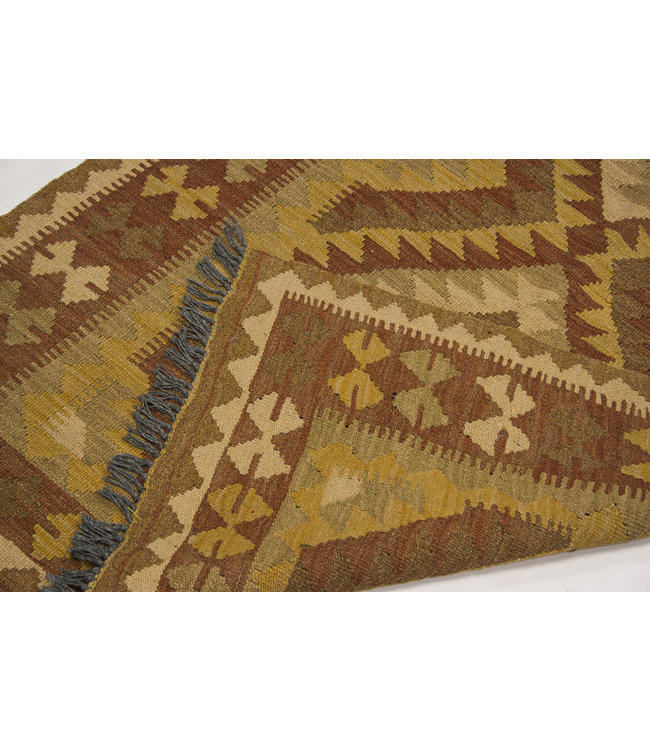 Handgewebte Orientalisch Wolle Kelim Teppich 209x107 cm