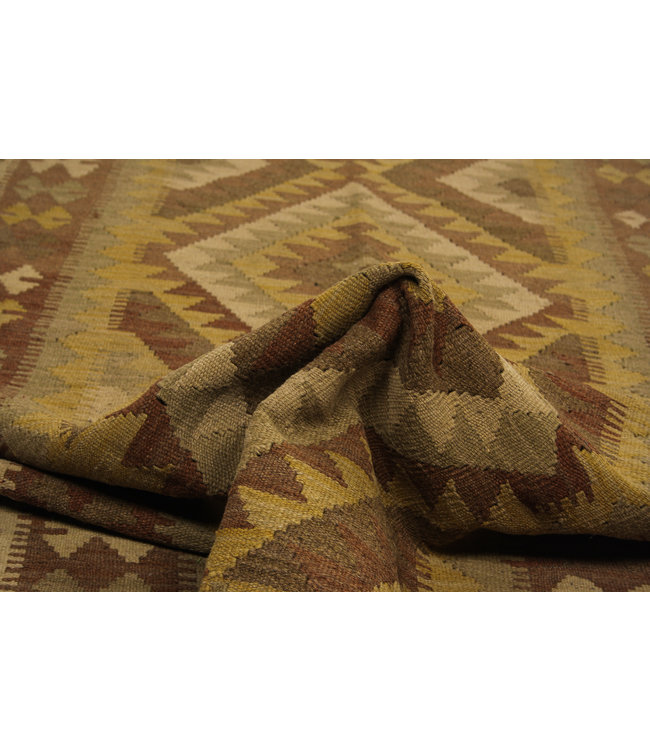 Handgewebte Orientalisch Wolle Kelim Teppich 209x107 cm