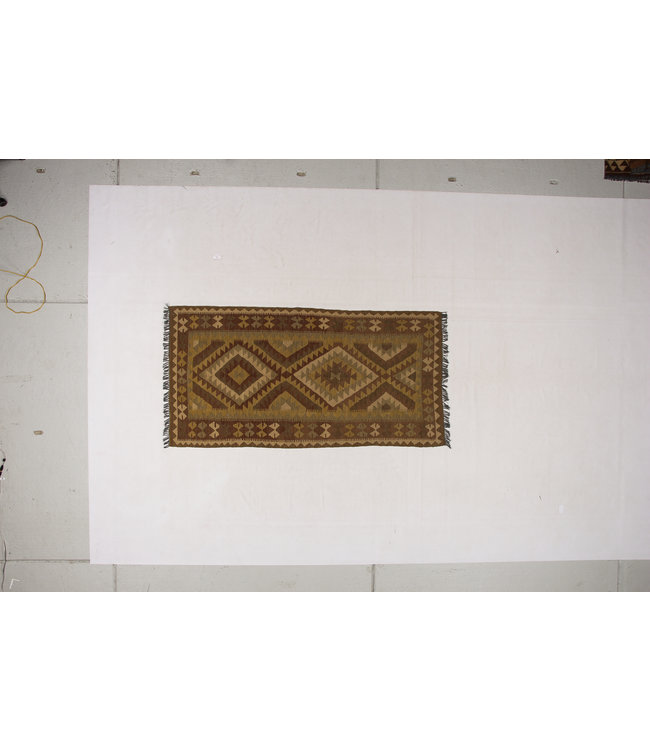 Handgewebte Orientalisch Wolle Kelim Teppich 209x107 cm