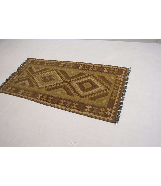 Hand Woven Afghan Wool Kilim Area Rug 209x107 cm