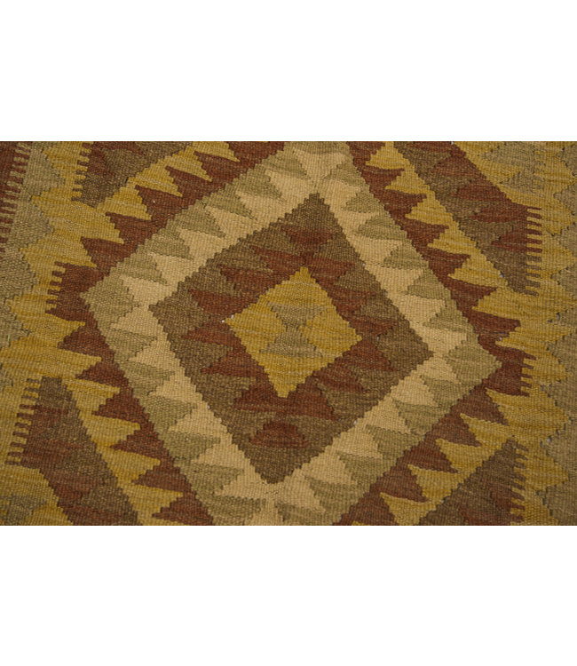Hand Woven Afghan Wool Kilim Area Rug 209x107 cm