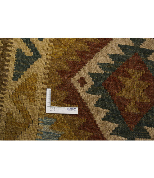 Hand Woven Afghan Wool Kilim Area Rug 206x101 cm