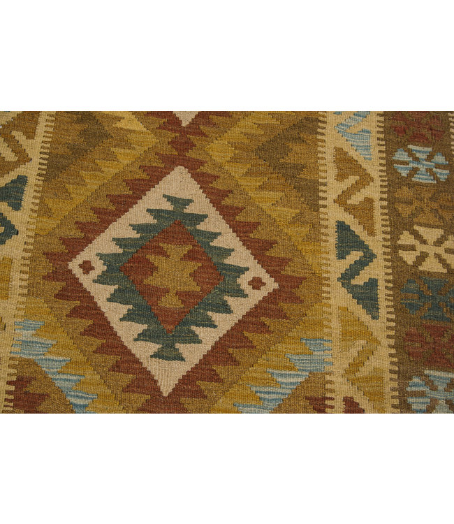 Hand Woven Afghan Wool Kilim Area Rug 206x101 cm
