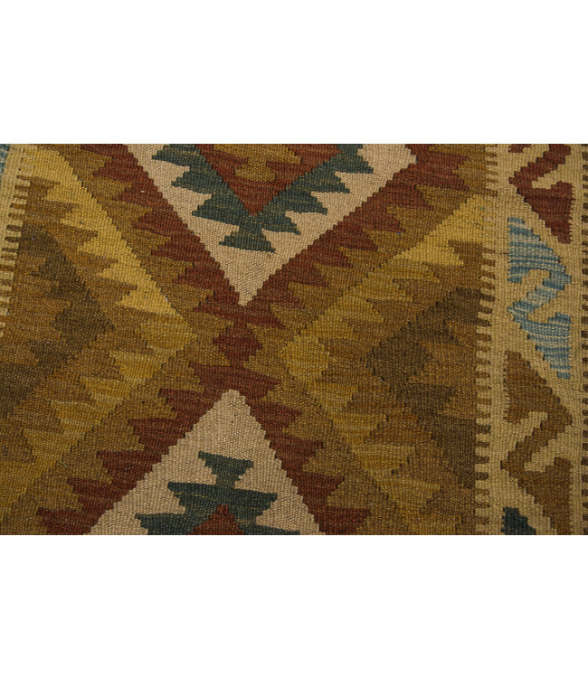 Hand Woven Afghan Wool Kilim Area Rug 206x101 cm