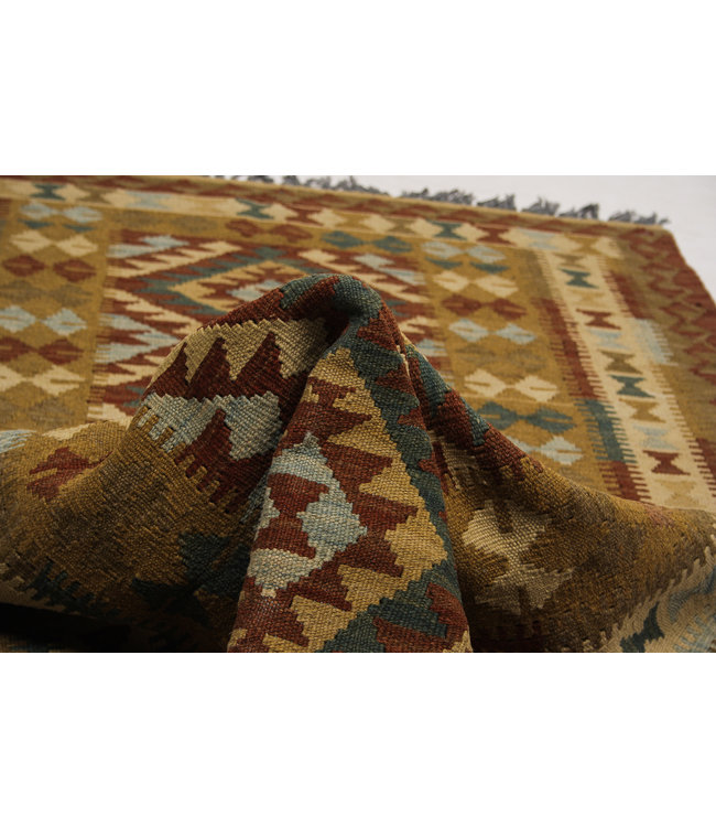Hand Woven Afghan Wool Kilim Area Rug 107x104 cm