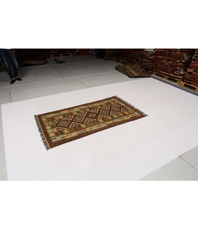 Handgewebte Orientalisch Wolle Kelim Teppich 107x104 cm