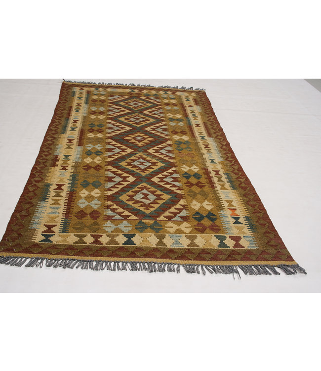Hand Woven Afghan Wool Kilim Area Rug 107x104 cm