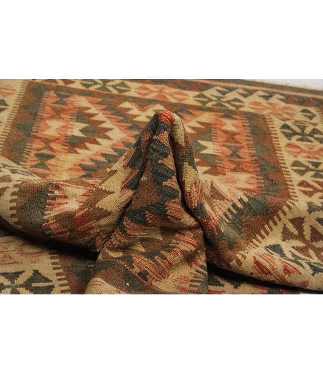 Hand Woven Afghan Wool Kilim Area Rug 188x113 cm