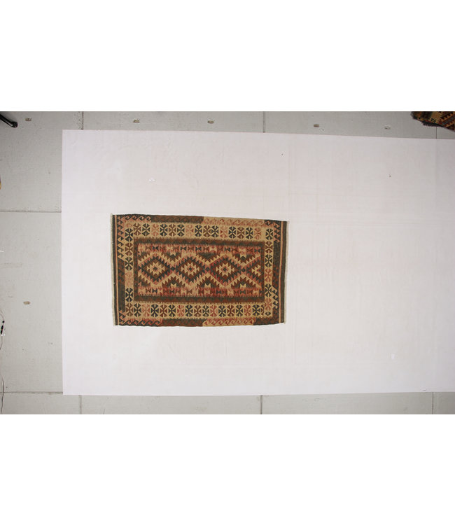 Handgemaakt Oosters Kelim Wol Vloerkleed 188x113 cm