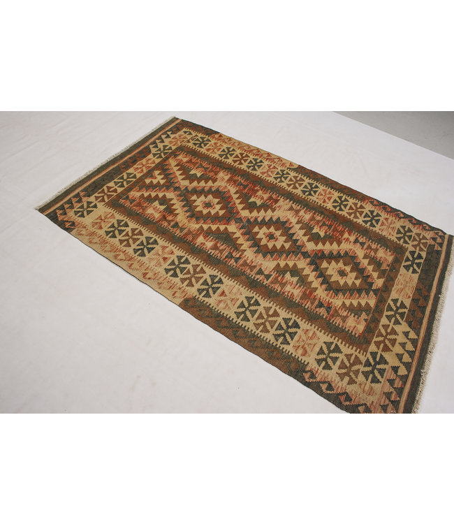 Hand Woven Afghan Wool Kilim Area Rug 188x113 cm