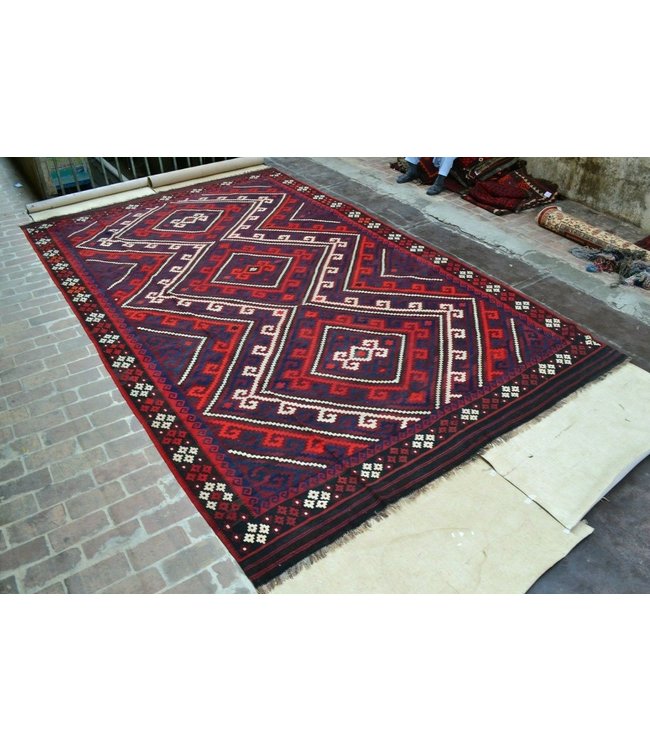 Hand Woven Afghan Wool Kilim Area Rug 445 x 275 cm