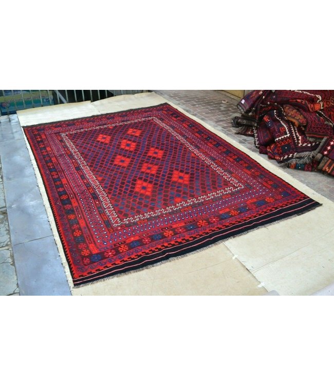 Handgewebte Orientalisch Wolle Kelim Teppich 379x258 cm