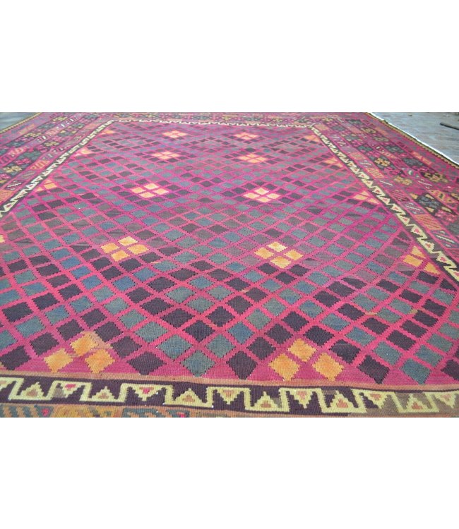 Handgewebte Orientalisch Wolle Kelim Teppich 408 X 278 cm