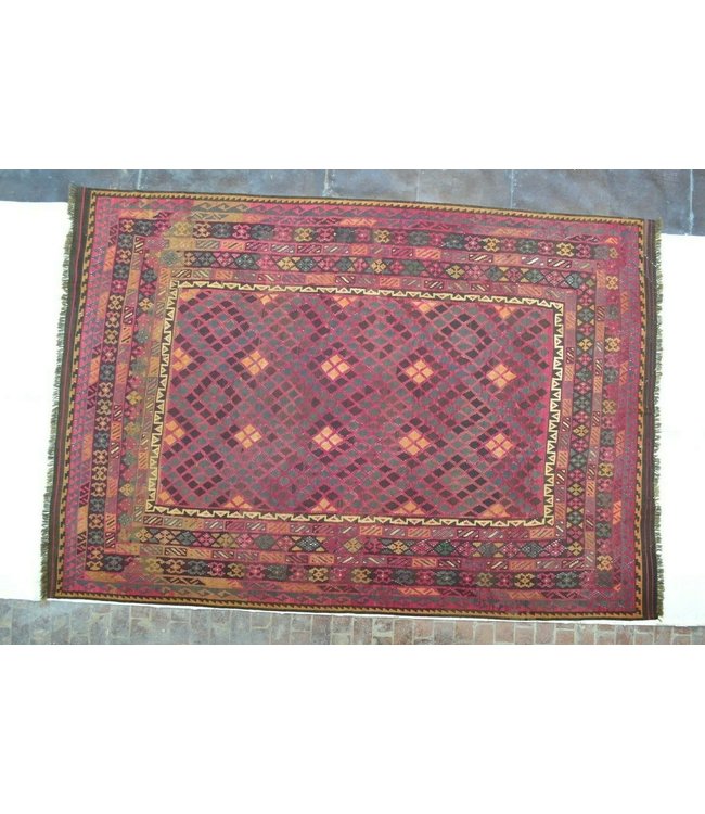 Hand Woven Afghan Wool Kilim Area Rug 408 X 278 cm