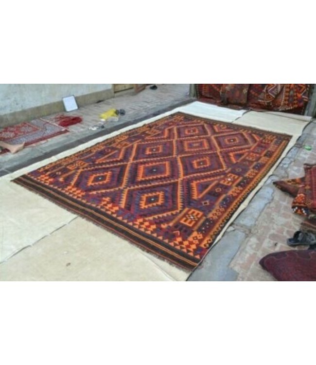 Handgewebte Orientalisch Wolle Kelim Teppich 384 x 246 cm