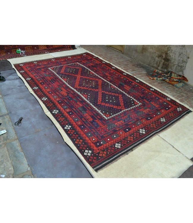 Hand Woven Afghan Wool Kilim Area Rug 393 x 251 cm