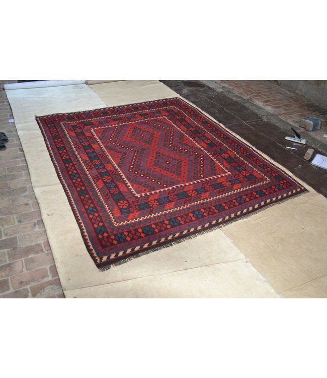 Hand Woven Afghan Wool Kilim Area Rug 286 x 236 cm