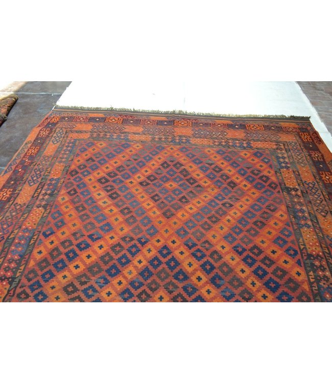 Hand Woven Afghan Wool Kilim Area Rug 387 x 262 cm