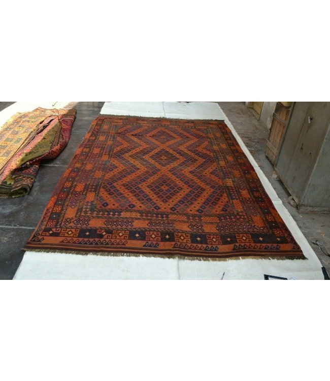 Hand Woven Afghan Wool Kilim Area Rug 387 x 262 cm