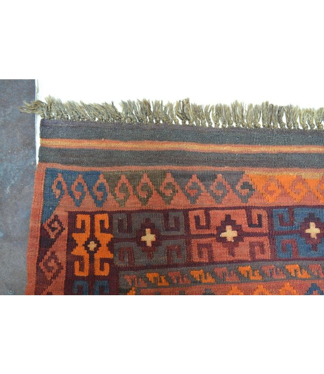 Hand Woven Afghan Wool Kilim Area Rug 387 x 262 cm