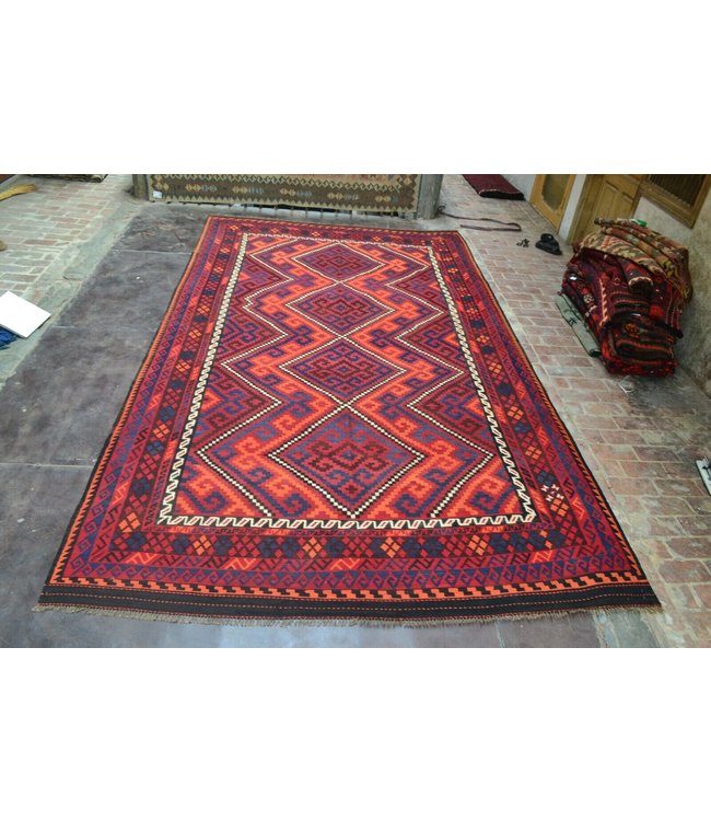 Handgewebte Orientalisch Wolle Kelim Teppich 426 x 243 cm