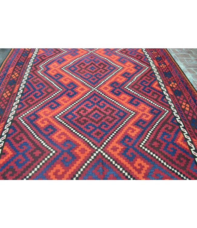 Handgemaakt Oosters Kelim Wol Vloerkleed 426 x 243 cm