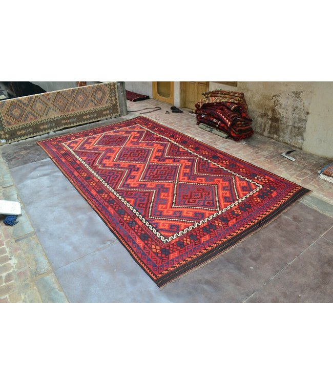 Handgewebte Orientalisch Wolle Kelim Teppich 426 x 243 cm