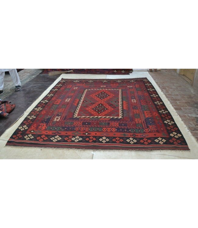 Handgewebte Orientalisch Wolle Kelim Teppich 300 x 242 cm