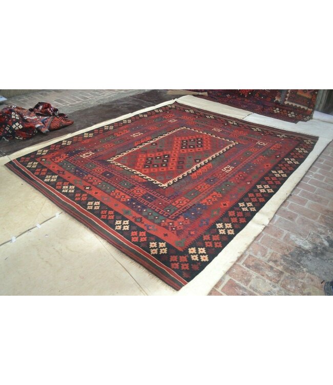 Hand Woven Afghan Wool Kilim Area Rug 300 x 242 cm