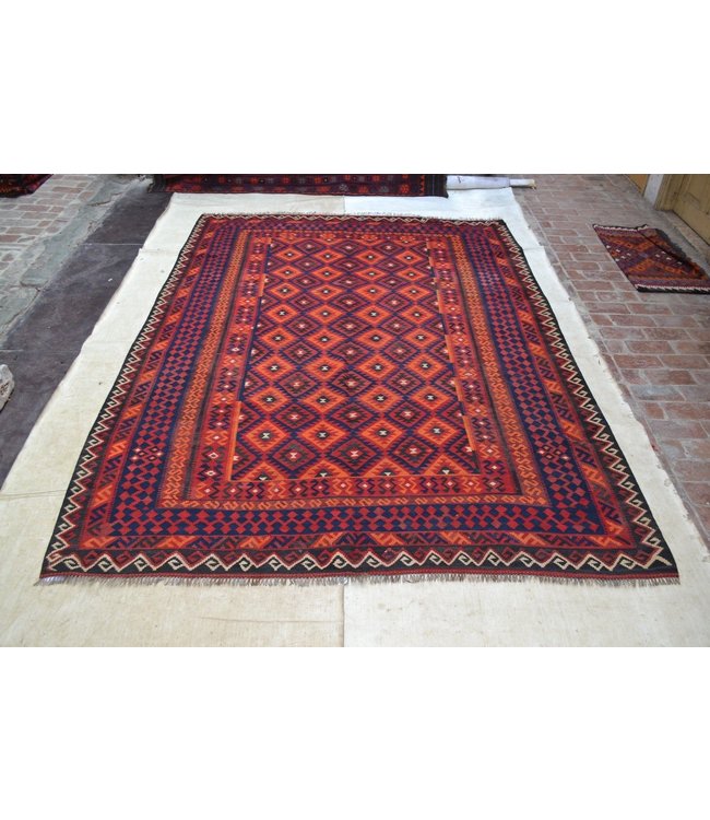 Handgewebte Orientalisch Wolle Kelim Teppich 321 x 227 cm