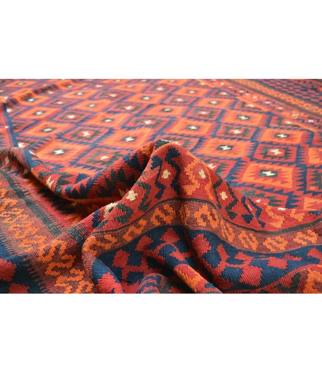 Hand Woven Afghan Wool Kilim Area Rug 321 x 227 cm