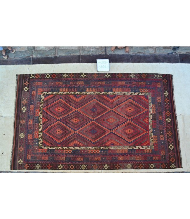 Handgemaakt Oosters Kelim Wol Vloerkleed 395 x 231 cm