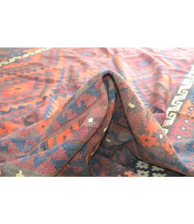 Handgewebte Orientalisch Wolle Kelim Teppich 395 x 231 cm