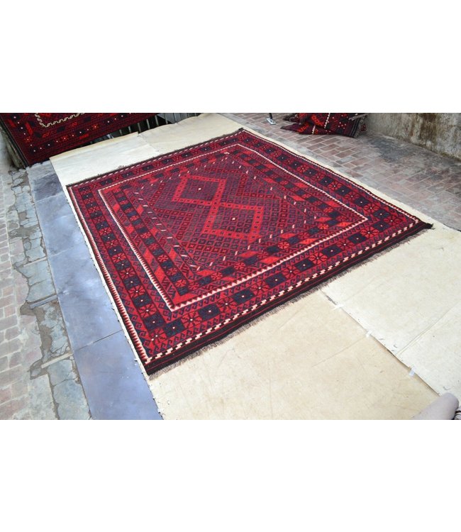 Hand Woven Afghan Wool Kilim Area Rug 316 x264 cm