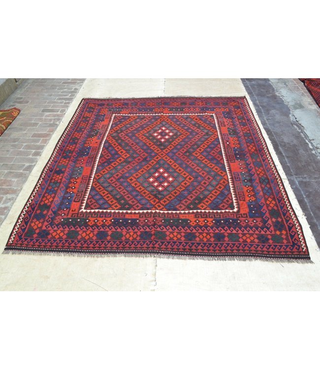 Handgemaakt Oosters Kelim Wol Vloerkleed 290 x 250 cm