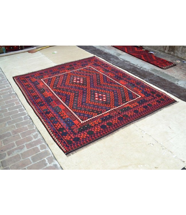 Hand Woven Afghan Wool Kilim Area Rug 290 x 250 cm