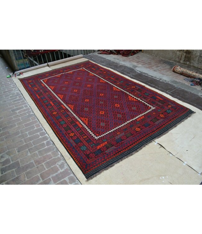 Hand Woven Afghan Wool Kilim Area Rug 400 x 242 cm