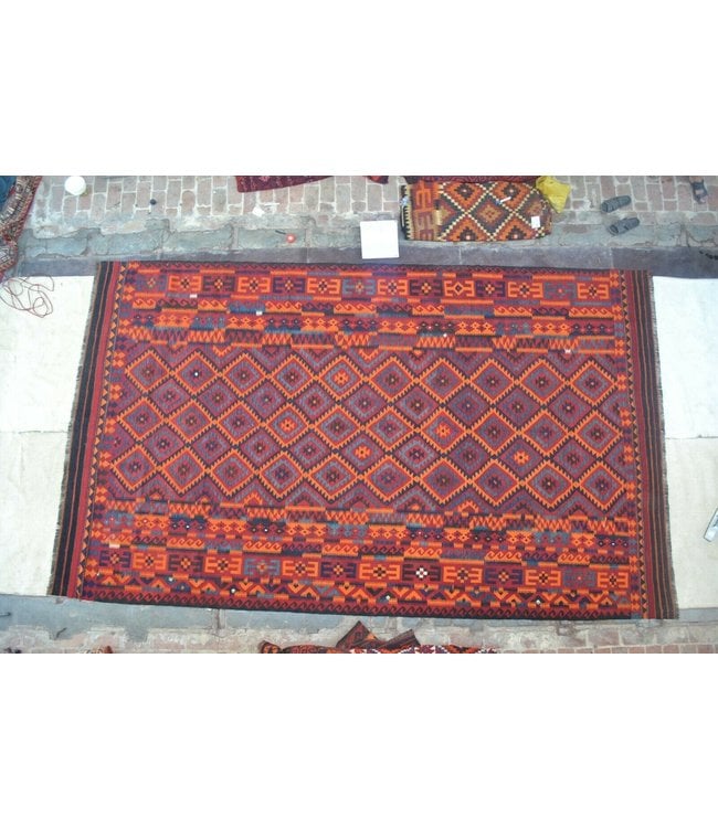 Hand Woven Afghan Wool Kilim Area Rug 466 X274 cm