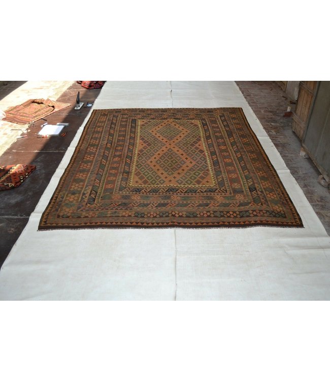 Handgewebte Orientalisch Wolle Kelim Teppich 295 x 242 cm