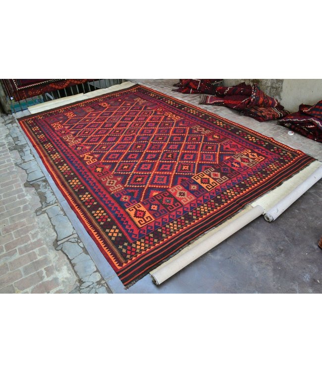 Handgewebte Orientalisch Wolle Kelim Teppich 480 x 310 cm