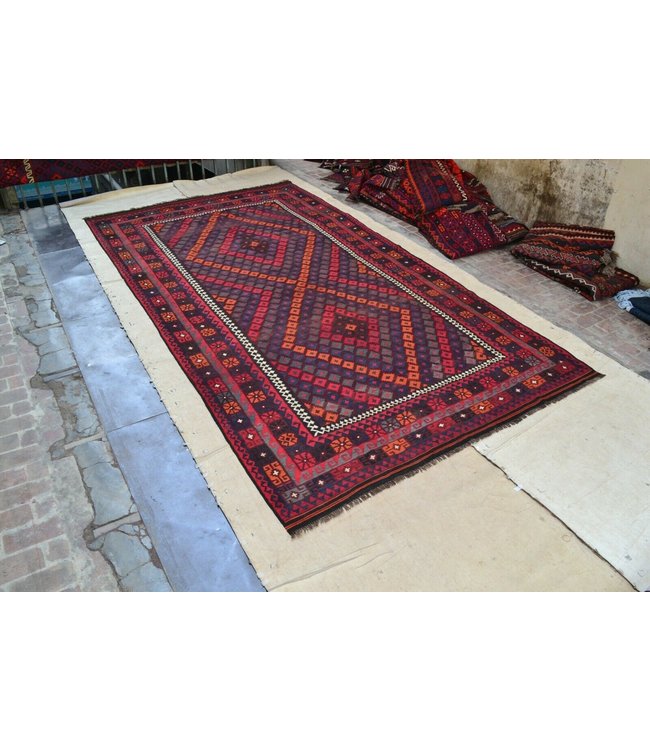 Hand Woven Afghan Wool Kilim Area Rug 430 x 234 cm