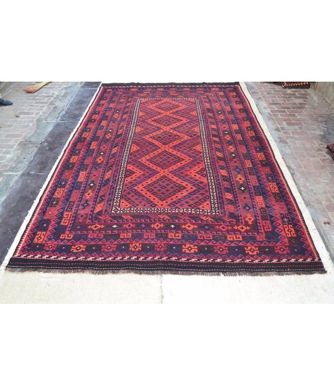 Hand Woven Afghan Wool Kilim Area Rug 407x258 cm