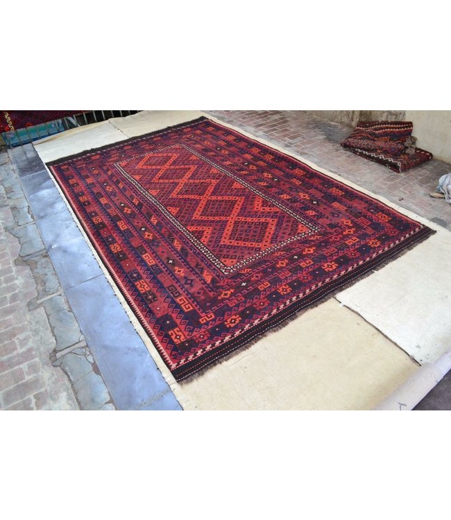Hand Woven Afghan Wool Kilim Area Rug 407x258 cm