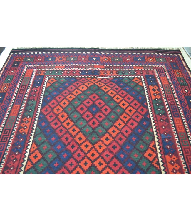 Handgemaakt Oosters Kelim Wol Vloerkleed 336x239 cm