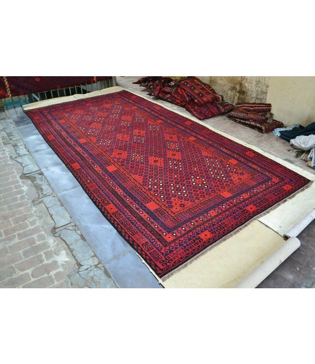 Hand Woven Afghan Wool Kilim Area Rug 520 x 262 cm